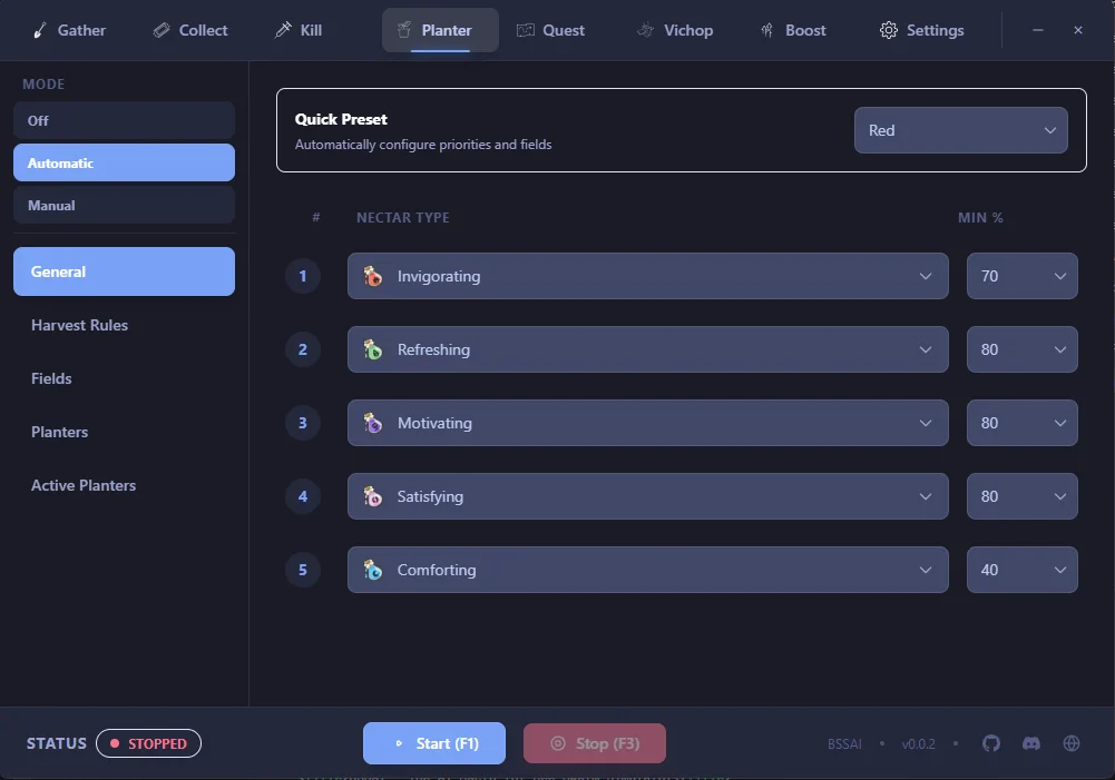 BSSAI planter management
